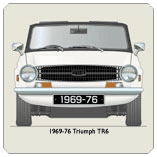 Triumph TR6 1969-76 White (disc wheels) Coaster 2
